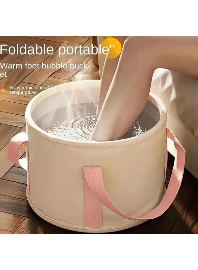 Portable Foldable Foot Foam Bucket 5 Layer Insulation White Powder Belt - Image 1